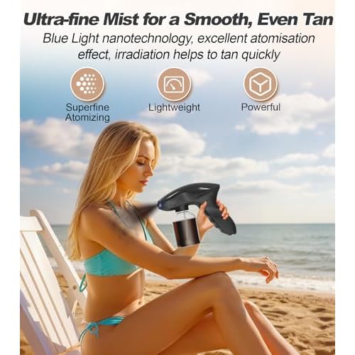 Spray Tan Machine, Spray Tan Gun, Even Spraying, Portable and Cordless Spray Tan Gun, Long Battery Time, One-touch Operation, At Home Spray Tan Machine/For Swimming Tanner Travel Beach Salon DIY Tan