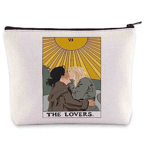 BWWKTOP Villanelle And Eve Tarot Card Cosmetic Makeup Bag The Lovers Tarot Card Makeup Zipper Pouch Bag For TV Show Fans (Villanelle And Eve)
