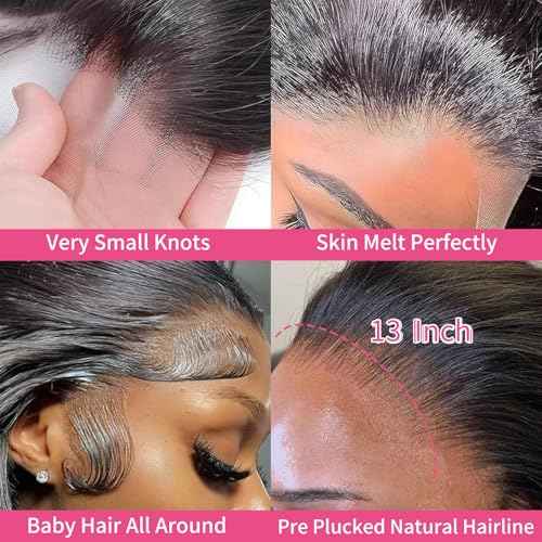 Body Wave 13x6 Lace Front Wigs Human Hair 200% Density HD Lace Frontal Wigs Human Hair Glueless Wigs Human Hair Pre Plucked with Baby Hair 26 Inch