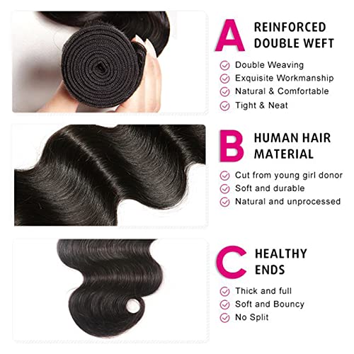 32 Inch Human Hair Bundles Body Wave 1 Bundle 12A Unprocessed Brazilian Virgin Human Hair Body Wave Bundles 100G Natural Black Hair Extensions