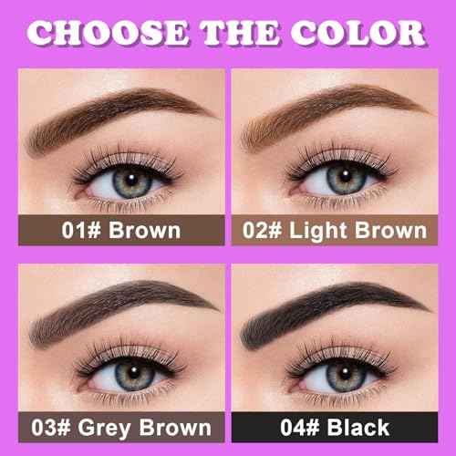 2pcs Easy Peel-Off Eyebrow Gel- Waterproof & Sweatproof, Tattoo Eyebrow Gel Easy Peel Off, Anti-Smudge and Long-Lasting Makeup, Eyebrow Shape is Clearer and More Three-Dimensional (04# Black)