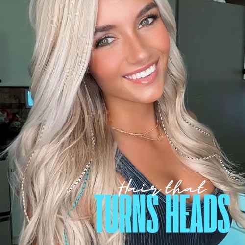 Feather Hair Extensions Kit, Contains Real Rooster Feathers, Loop Tool, Microlink Beads, and Small Pliers- Long Natural Colors with Turquoise Accessories