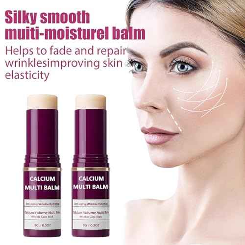 2Pcs Calcium Multi Balm, Calcium Volume Multi Balm, Korean Collagen Moisturing Stick, Hydrating, Anti-aging, Suitable for Eyes, Neck, Face.