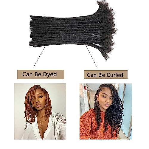 Loc Extensions Human Hair 4 Inch 0.6cm 60strands Dreadlock Extensions Real Human Hair Natural Black for Women Men 100% Full Handmade Permanent Can Be Dyed Bleached Curled