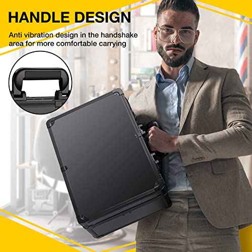 Noverlife Large Barber Carrying Case with Code Lock, 16x11x6in Hairdresser Tool Box Organizer Traveling Case, Portable Travel Barber Suitcase for Hair Stylist Pet Groomer Beauty Salon Makeup Artist