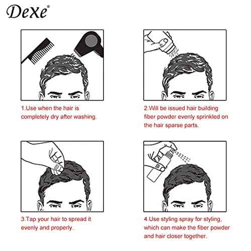 Dark Brown Colored Hair Building Fibers - Instantly Thicken Thinning Hair for Men and Women