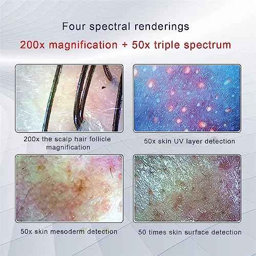 Skin Scalp Analyser, 11 Inch HD LCD Screen Microscope Tester with 50X 200X HD Lenses,Skin Health Analyzer, Skin Detector Facial Skin Moisture Detector Tester