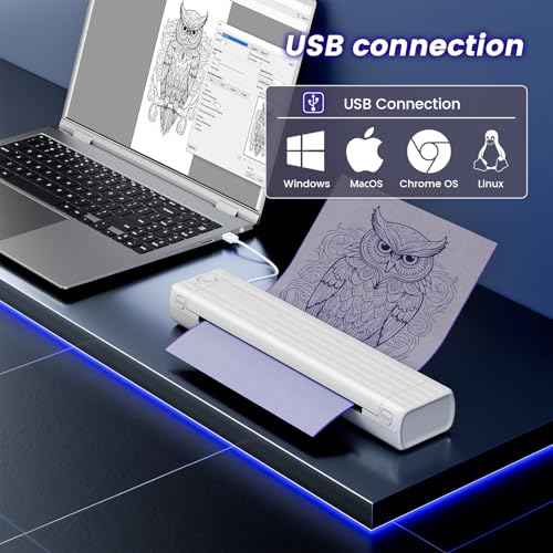 COLORWING Tattoo Stencil Printer, TP83 Upgrade Wireless Tatoo Printer with 10pcs Transfer Paper, Professional Tattoo Printer Compatible with Smartphones & PC