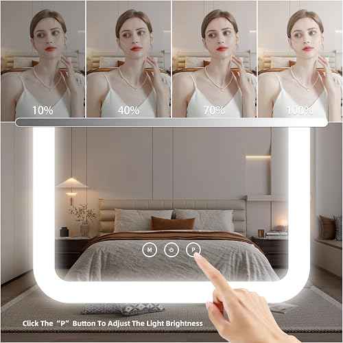 Vanity Mirror with Lights,13.1"¡¿16.7"LED Makeup Mirror,Lighted Makeup Mirror with Lights, Smart Touch Control Dimmable 3 Modes Light, Lighted Up Mirror for Makeup Desk, Bedroom, Dressing Room