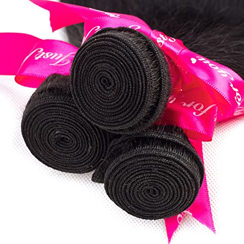 Subella Brazilian Straight Hair 3 Bundles Grade 10A Virgin Unprocessed Brazilian Straight Human Hair Weave Bundles Natural Black Color (16 18 20inch)