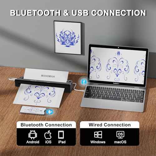 Tattoo Stencil Printer Machine for Tattoo Artists&Beginners,2026 New termocopiadora Tattoo with 10pcs of Tattoo Transfer Paper,Portable Wireless Bluetooth Printer Compatible with Phone&PC
