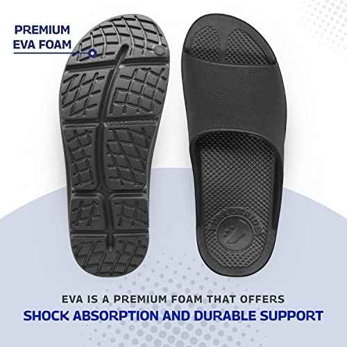 Pure Stride Therapeutic Slides, Orthotic Sandals for Plantar Fasciitis, Metatarsal and Heel Spurs, for Pain Relief and Arch Support of Feet