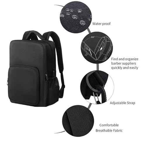 Barber Supplies Bag with Adjustable Dividers, Multiple Pockets, Large Capacity,Three Layer,Mobile Barber Accessioes Station for Barbers,Travel Hairstylist Clipper Organizer Bag for Barber Tools.