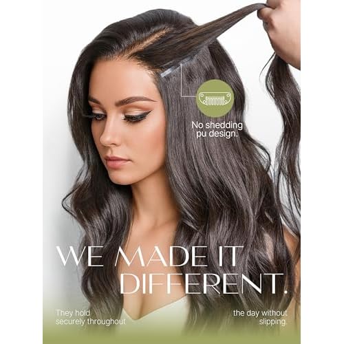 Frodio Clip Ins Hair Extensions Dark Brown Remy Real Human Hair Pu Seamless Silk Long Straight Invisible Full Thick Virgin Brazilian Beauty For Women Can Be Body Wave 100g 7 Piece