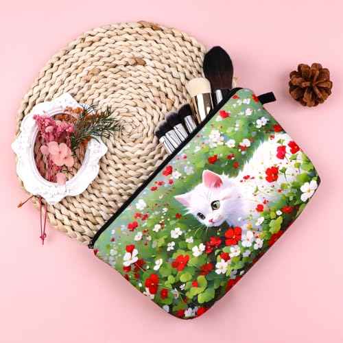 Makeup Organizer Small, Cosmetic Zipper Bag for Purse Mini, Cute Traveling Accessories Pouch for Women Thanksgiving Christmas Gifts (NR9756)