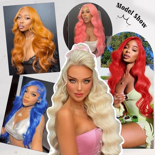 13x6 613 Lace Front Wig Blonde Body Wave Lace Front Wigs 200 Density 22 Inch Pre Plucked