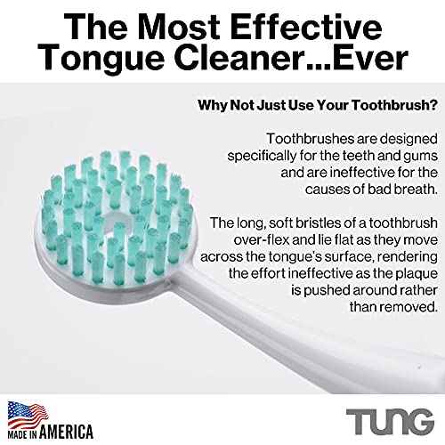 Tung Tongue Gel, Fresh Mint Tongue Cleaner Paste, Bad Breath Odor Eliminator, Halitosis Defense, BPA Free, USA Made (2-Pack)