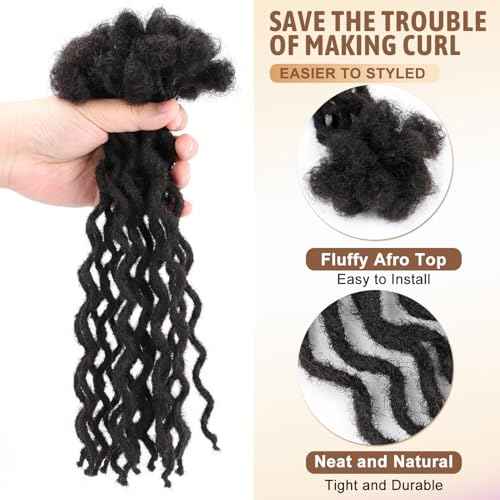 6'' 30-Strand Dreadlocks Made from 100% Human Hair, Small 0.4cm Micro Loc Extensions, Afro Kinky Texture for Men and Women with Natural Hair