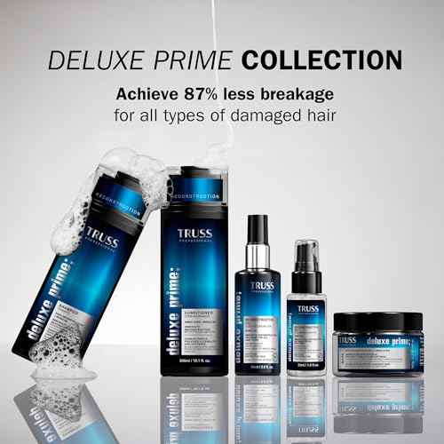 TRUSS Deluxe Prime Reconstructive Hair Oil for Damaged Hair - Split End Repair Treatment with Heat Protection & Frizz Control - Seals Cuticle for Strength & Softness (2 Fl oz)