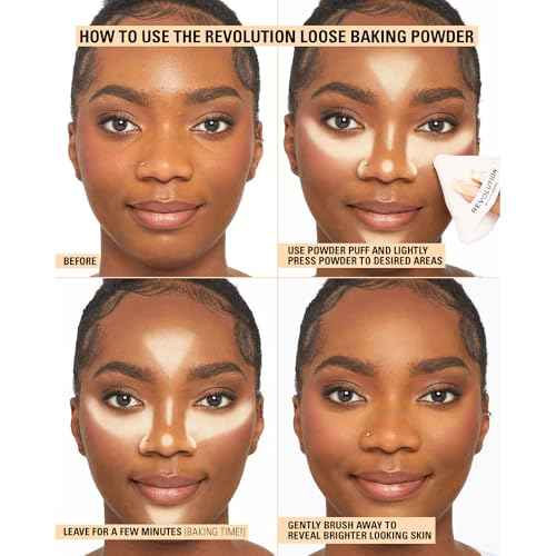 Revolution, Loose Baking Powder, Makeup Setting Powder, Long Lasting Coverage, Mattifies & Reduces Shine, Translucent, 1.12 oz