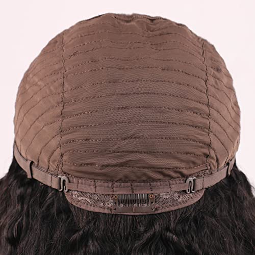 huarisi Kinky Straight Wigs U Part Human Hair Short Yaki Straight Wig for Black Women 9A Brazilian Hair Wigs 150 Density Upart Wig without Lace Easy to Install 14 inch