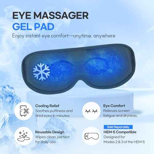 HuBDIC Hubicare Eye Cool Gel Mask for Eye Massager, Cooling Eye Mask with Detachable Strap ?Reusable Gel Eye Pad for Puffiness, Dry Eyes, Migraines & Relaxation Cold Compress