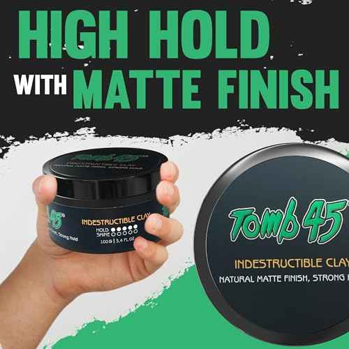 Tomb45 Indestructible Hair Clay, High Strong Hold with Matte Finish Hair Styling Product