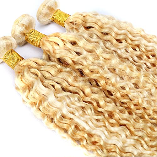 Blonde Bundles 613 Kinky Curly Bundles 30 32 34 inch #27 Human Hair Bundle P27/613 Curly Wave Bundle