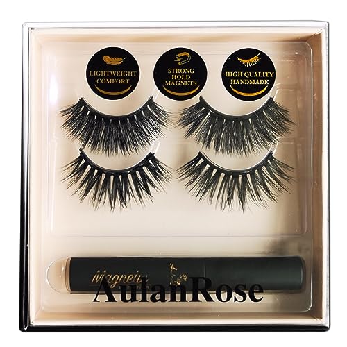 Magnetic Eyelashes Magnetic Lashes with Eyeliner Kit,Natural Looking Reusable Fake Eye Lash, No Glue, Strongest Water