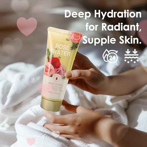 Body & Earth Spa Baskets for Women - 5 Piece Rose Scented Bath Sets with Shower Gel, Body Scrub, Body Lotion, Hand Soap, Mothers Day Gifts for Mom