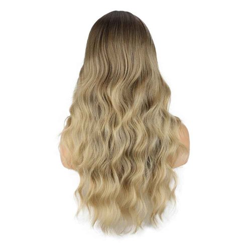 Balyeoseol Blonde Wigs for Women 26 Inch Middle Part Curly Wig Natural Looking Synthetic Heat Resistant Fiber Perfect for Women Fall Clothes Halloween Costumes Christmas Birthday New Year Gift
