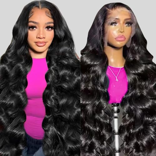 13x6 Lace Front Wigs Human Hair 180 Density Body Wave HD Lace Frontal Wigs Pre Plucked with Baby Hair Glueless Wig for Women 22Inch