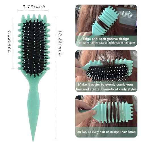 Curly Hair Brush,2025 Curly Hair Products Curl Defining Brush, Bounce Defining Hair Shaping for Women Men Reduce Pulling and Separa Thanksgiving Christmas Gifts