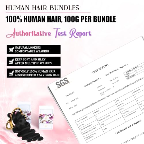 DMKEEP 12A Human Hair Bundles 30 Inch Body Wave Bundles Human Hair 100% Unprocessed Brazilian Raw Virgin Hair Single Bundle Quick Weave Human Hair Extensions Natural Color