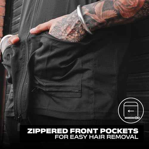 Barber Strong Barber Vest, Men's Hair Repellent, Lightweight & Breathable Mesh Side Panels, Sleeveless, 3 Pockets