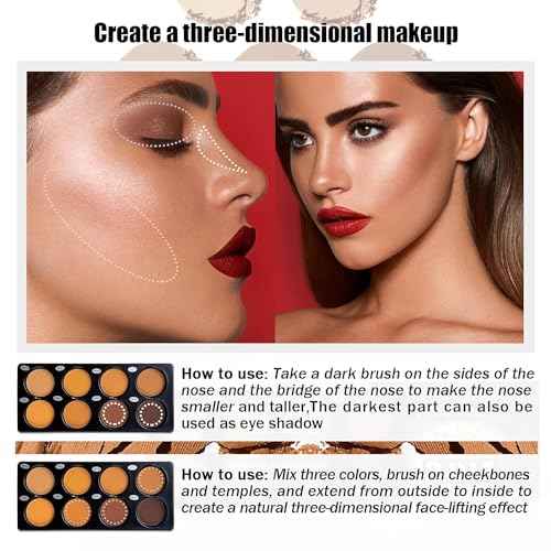 Matte 8 Color Ttimming Makeup Palette, Powder Contour Palette, Cosmetics Contour and Highlighting Powder Foundation Palette, Contour & Bronzer, Light to Medium, Vegan & Cruelty-Free