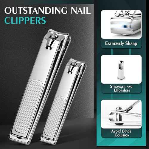 Nail Clippers Set, Vepkuso 6 Pcs Toenail Clippers, Stainless Steel Fingernail Clipper, and PU Leather Manicure Set, Gift Ideas