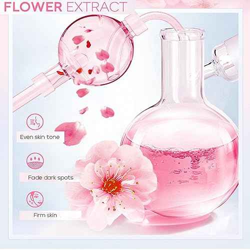 Skincare Gifts For Teenage Girls,Cherry Blossom Skincare Sets,Facial kit,Pamper Sets For Women Gifts,Skin Care Sets & Kits (One Size, Cherry Blossom-SetA-Base Moisturizing)
