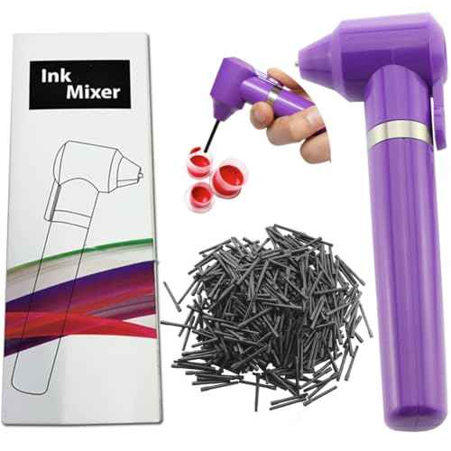 Tattoo Ink Mixer Machine Pigment Makeup Electric Eyebrow Nail Color Supply Tool Agitator Machine 100 Mixing Sticks Set-Purple