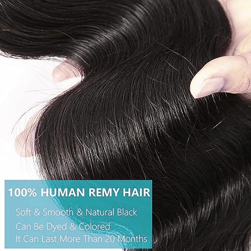 Cirvty 30 Inch Body Wave Bundle Human Hair 1 Bundles Body Wave Bundles 100% Unprocessed Brazilian Virgin Hair Bundles Double Weft Weave Bundles Human Hair Natural Black Color