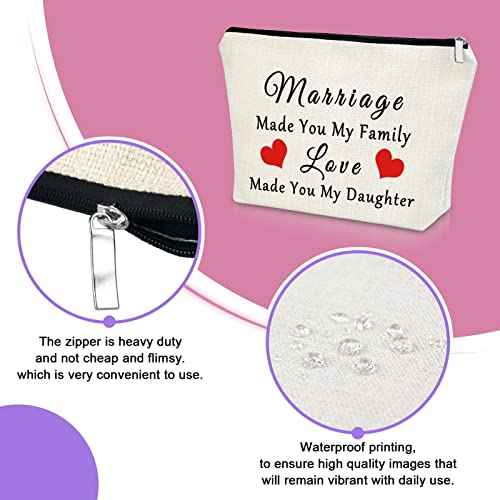 Daughter in Law Gifts from Mother in Law Makeup Bag Bride Gifts from Mother of Groom New Daughter in Law Wedding Gift Cosmetic Bag Birthday Christmas Mothers Day Gifts for Daughter Travel Pouch