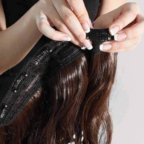 30 Pcs 32mm 6-Teeth U-Shape Wig Clips for Clip-in Hair Extensions, with DIY Needle and Thread Kit ? Snap Hair Clips for Hair Extensions Clip-ins (Black)