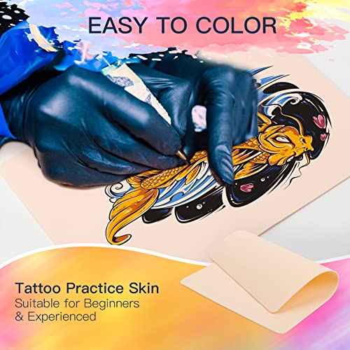 Blank Tattoo Practice, 10Pcs Double Sides 8x6" Tattooing Skins Microblading Eyebrow Practice Skin for Tattoo Supplies, Tattoo Kit, for Beginners and Experienced Artists