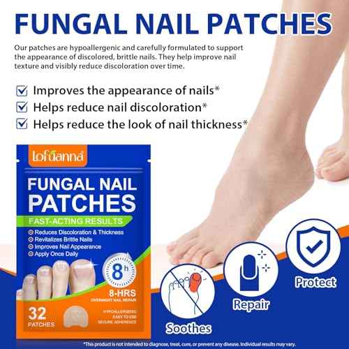 Nail Care Extra Strength - 32 Pcs Nighttime Nail Patches, Overnight Toe Nail Care for a Healthy Appearance, 8-Hour Moisturizing & Nourishing for Toenail, Suitable for Women & Men (1PC)