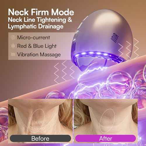 INIA 7-in-1 Red Light Therapy for Face and Neck Gua Sha Facial Massager Tool Device with Thermal and Cryo Mode for Puffiness & Firming Skincare Tool