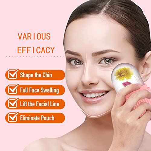 XHJRI Ice Cube Roller Massager for Face, Eyes and Neck Naturally Conditioning and Skin Care,De-Puff Eye Bags,Reduce Migraine Pain,Reusable Massage Silicone Ice Mold (Pink)