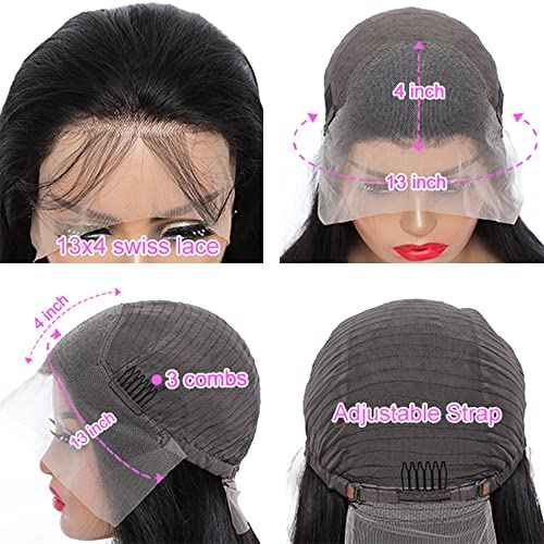 LICHANG 13x4 HD Lace Front Bob Wigs 14 Inch Straight Bob Wig Human Hair