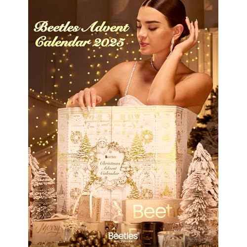 beetles Gel Polish Gilded Boutique Christmas Advent Calendar ? 24 Luxury Days of Gel Nail Polish Colors, Premium Gifts Box with Cat Eye Gel, Nail Care Tools & Mini UV Lamp for Women Holiday Gifting