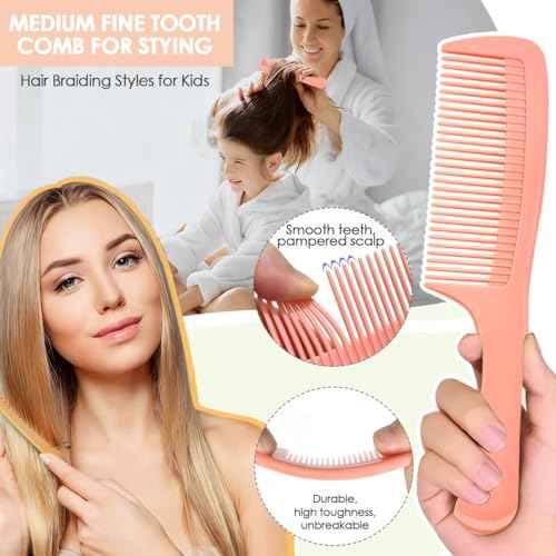 Hair Combs for Women Men, Large Wide Tooth Comb, Fine Tooth, Rat Tail Comb, Comb Set for Wet Curly Thick Thin Hair Styling Detangling (6 PCS)