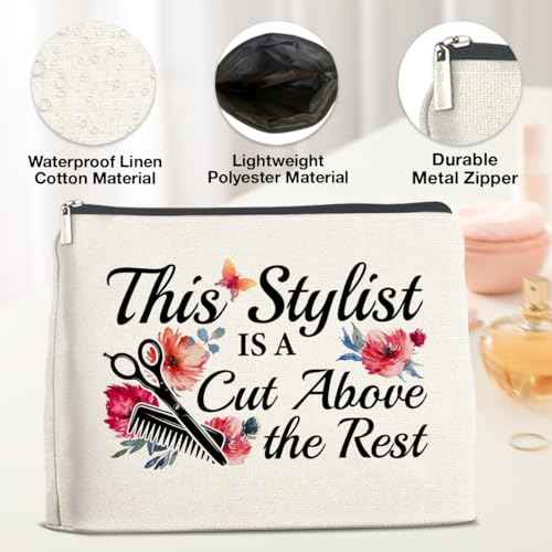 YeleY Hairdresser Gifts for Women, Hair Stylist Makeup Bag, Thank You Gift for Hairstylist, Hair Dresser Appreciation Gift Cosmetic Bag